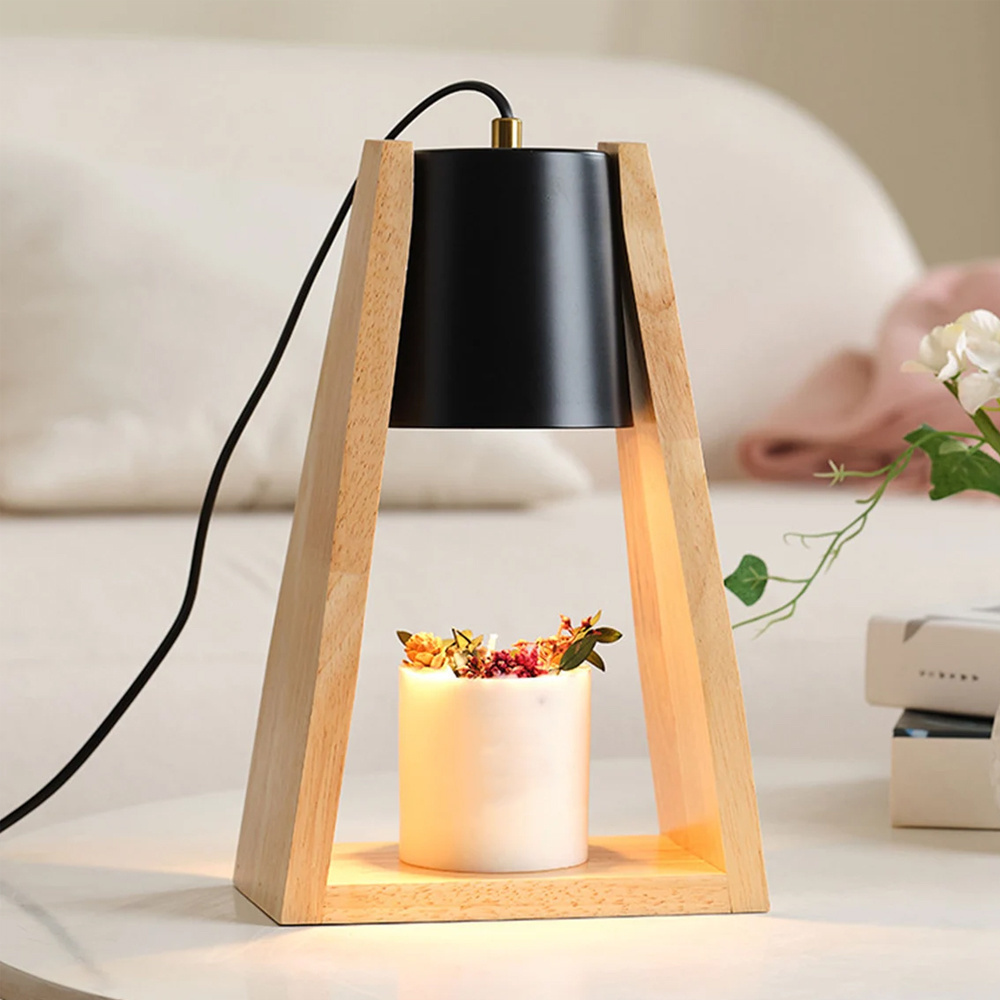 solid wood Fragrance Heater Lamp scented electric candle melts warmer lamp wood base candle warmer lamp remote edition bulb