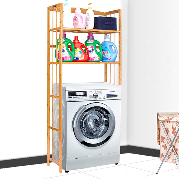 Washing Machine Multi-Layer Bamboo Rack Floor Bathroom Washbasin Shelf Corner Storage Rack