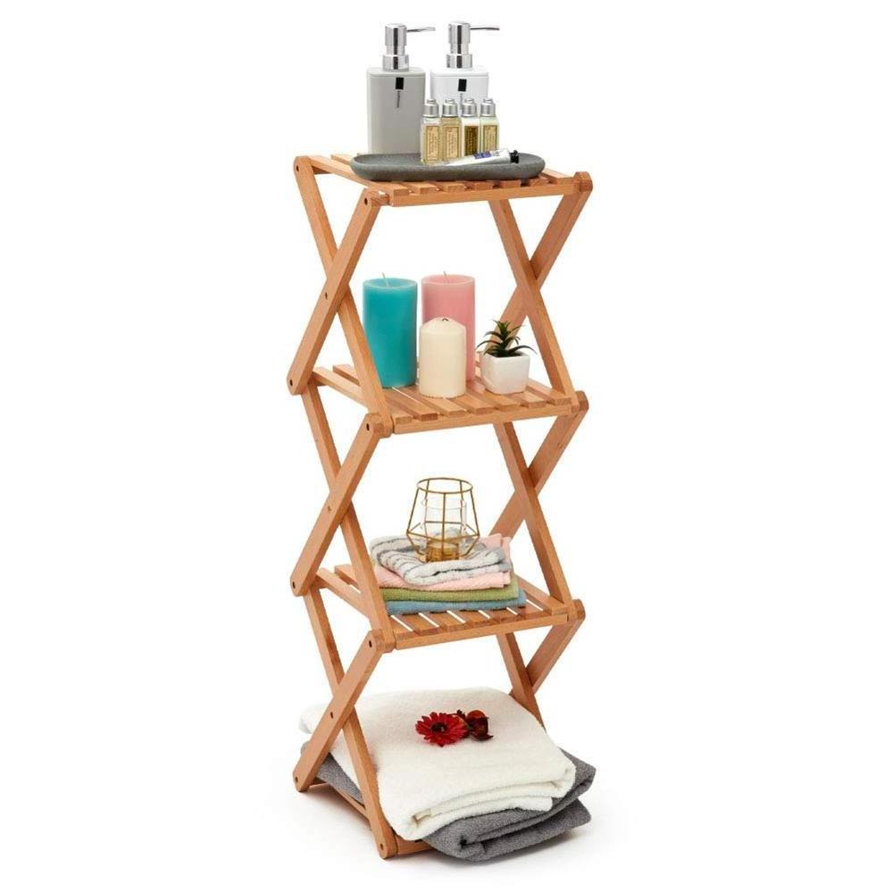 4-Tier Bamboo Counter Standing Rack Storage Shelf for Organizing Bathroom Kitchen Office Desk Cosmetic Balcony