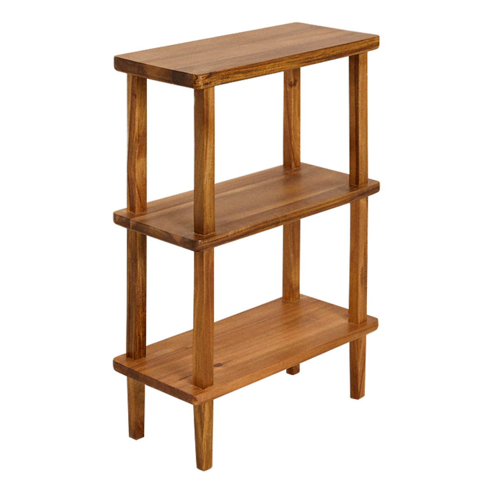 Acacia Wood Bathroom Shelf Freestanding 3 Tiers Bathroom Storage Shelf Eco-friendly Storage Organizer for towel soap bathroom