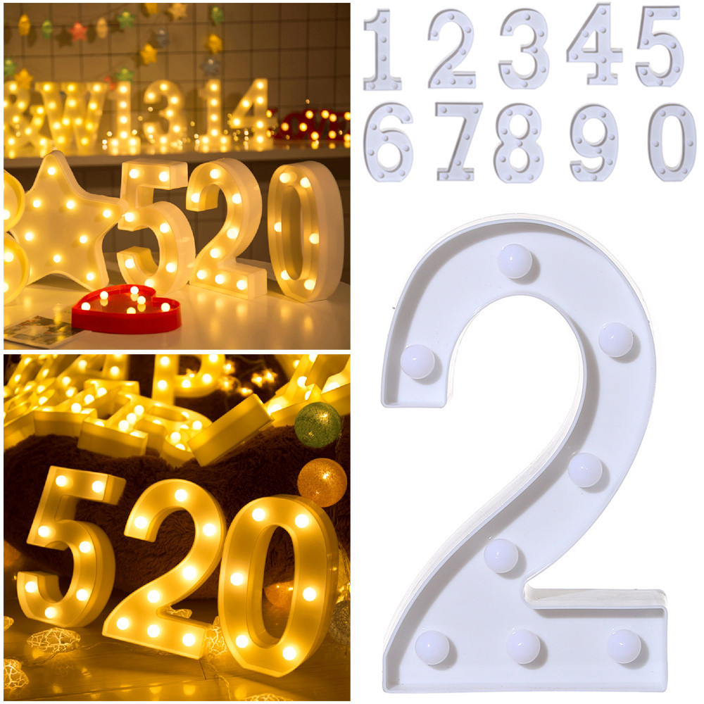 Alphabet Letter LED Lights Luminous Number Letter Lights Sign Up Lamp Battery Night Light for Home Wedding Birthday Decora