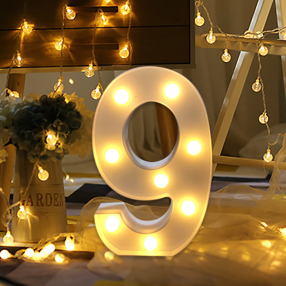 Alphabet Letter LED Lights Luminous Number Letter Lights Sign Up Lamp Battery Night Light for Home Wedding Birthday Decora