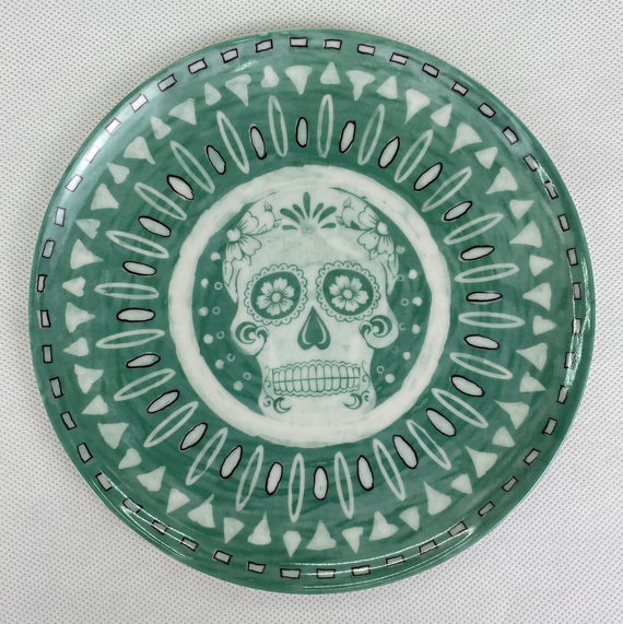 Customized 8 Inch Fluorescent Melamine Glow-in-the-Dark Plates Jednorazowych Obiadowej Disposable Party Halloween  Plate