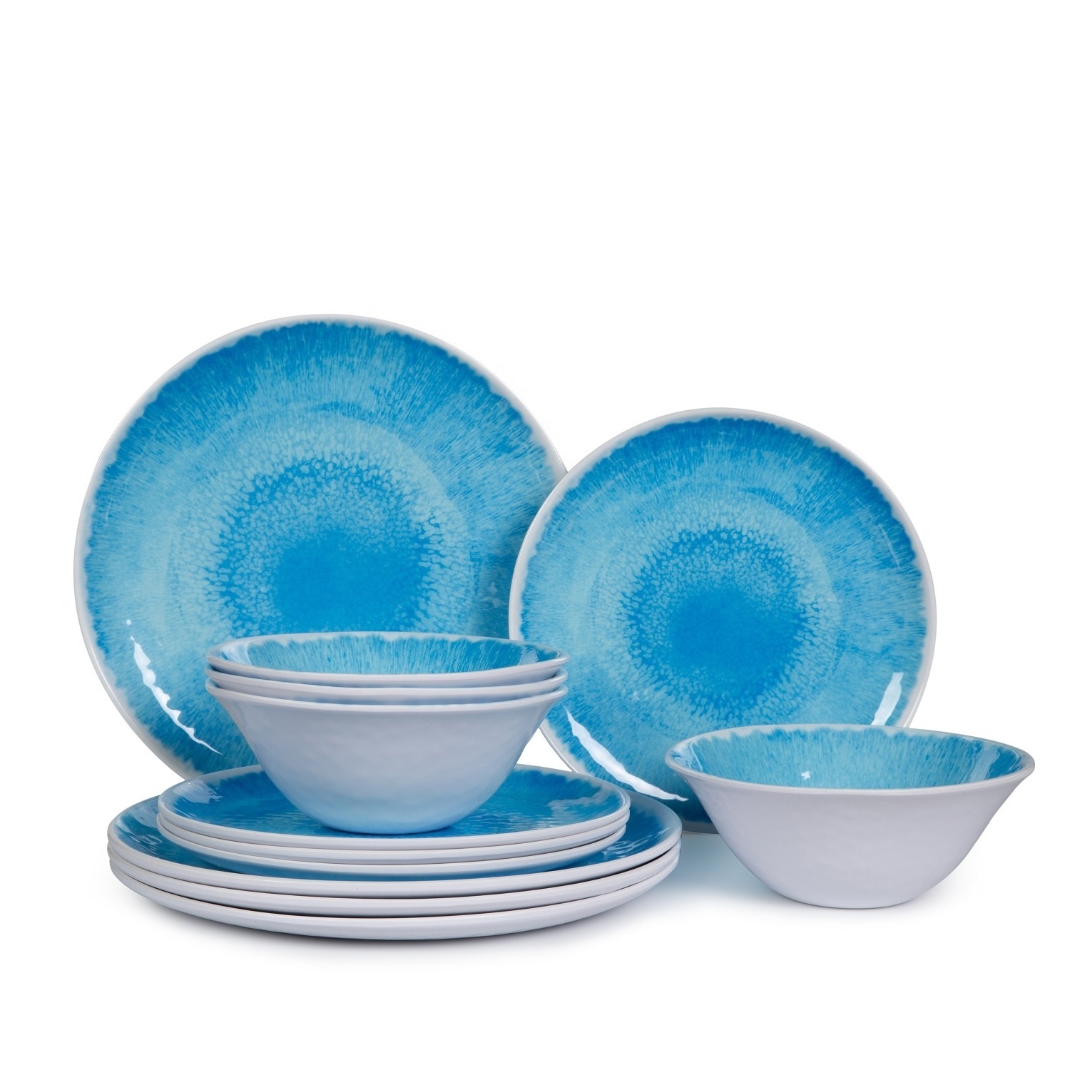 Food Grade 12piece melamine stock dinnerware set melamine tableware