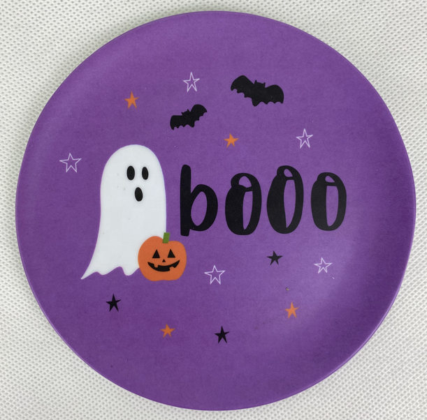 Customized 8 Inch Fluorescent Melamine Glow-in-the-Dark Plates Jednorazowych Obiadowej Disposable Party Halloween  Plate