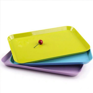 Modern serving tray table decorativas bandejas de plastico, plateau service cheap melamine plastic bulk food serving trays