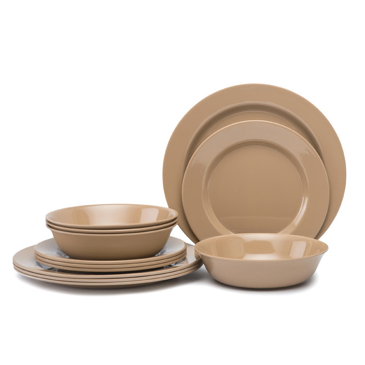 Juego vajillas lujo de cocina melamine dinner set pakistan, 3pc brown melamine nordic dinner set with salad bowl