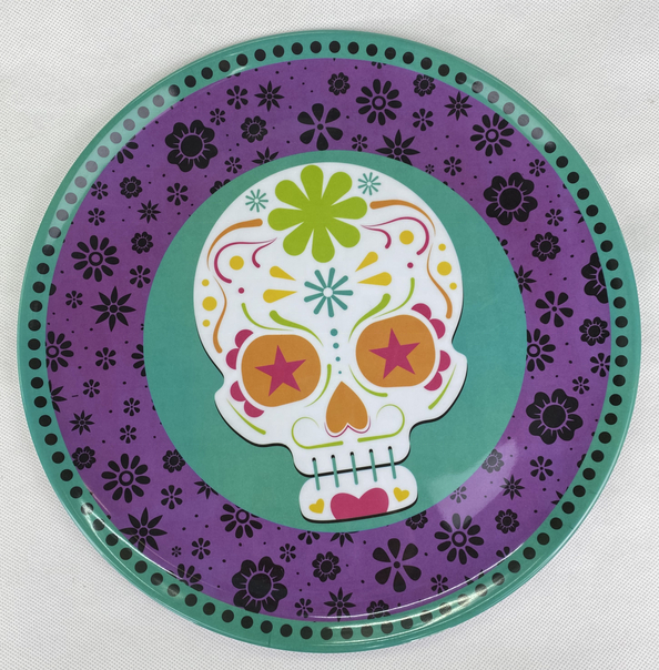 Customized 8 Inch Fluorescent Melamine Glow-in-the-Dark Plates Jednorazowych Obiadowej Disposable Party Halloween  Plate