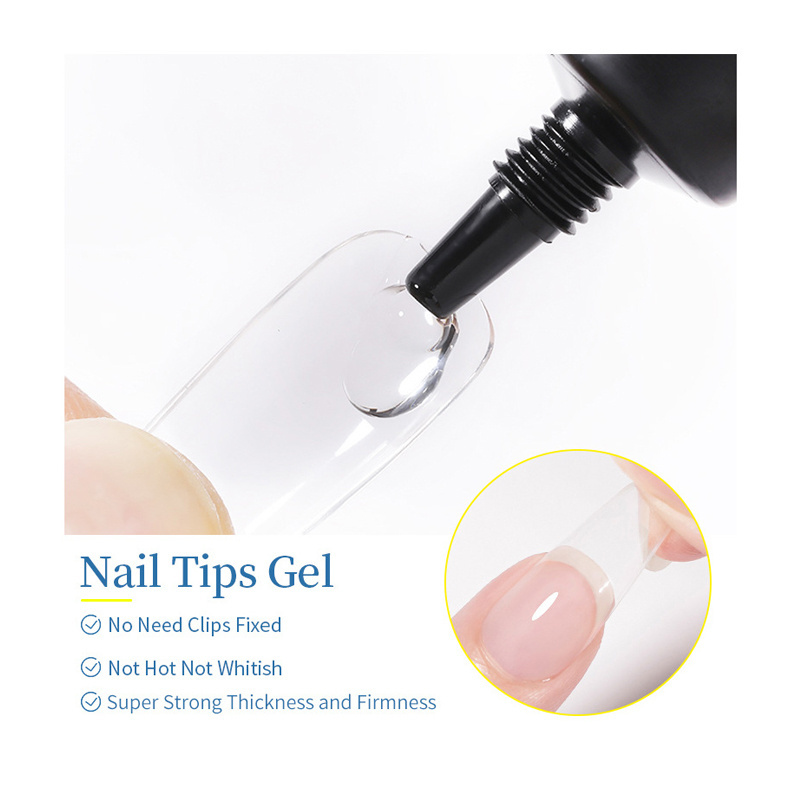 Custom Nail Tip Glue 10g Sticky Soft Gel Long Lasting Fast Dry Manicure Press On Nails Gummy UV Solid False Tips Glue