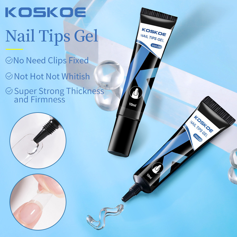 Custom Nail Tip Glue 10g Sticky Soft Gel Long Lasting Fast Dry Manicure Press On Nails Gummy UV Solid False Tips Glue