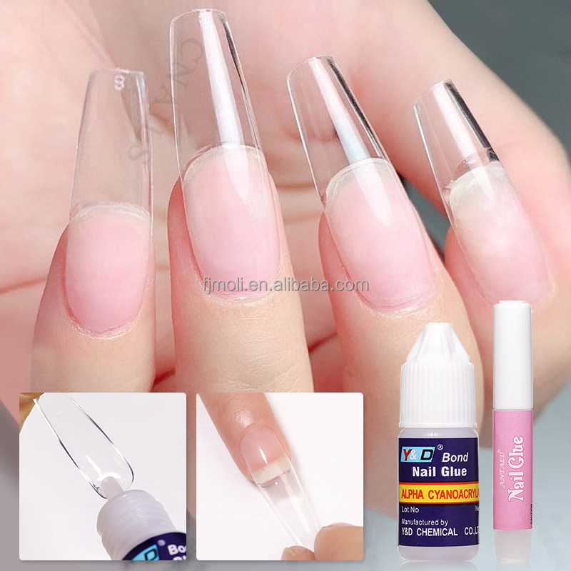 Morri 5 Styles Best Price Acrylic Artificial Press On Nail Tips Glue Bond 8ml Nail Glue Bulk Gel For Nails