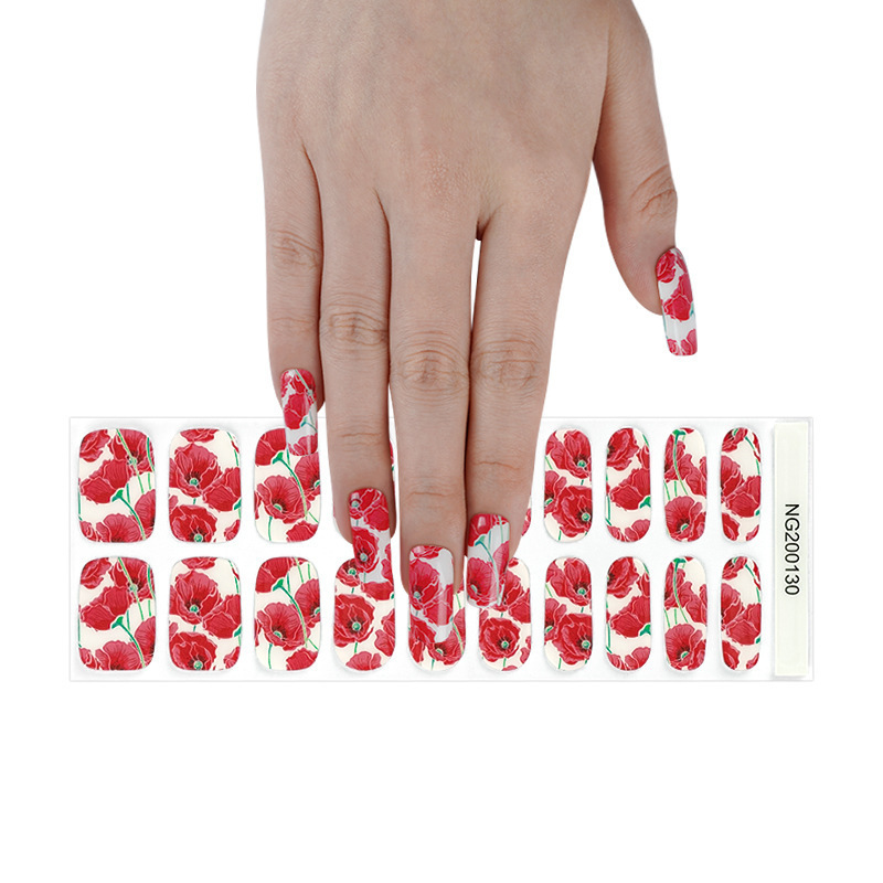 Wholesale Non-toxic Nail Art Sticker Customized Private Label Packaging Christmas 20Pcs Nail Polish Wraps