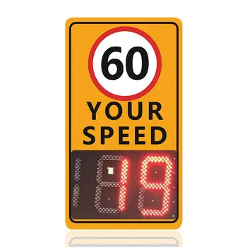 solar radar speed limit sign with holder outdoor LED radar traffic signs speed radar detector sign