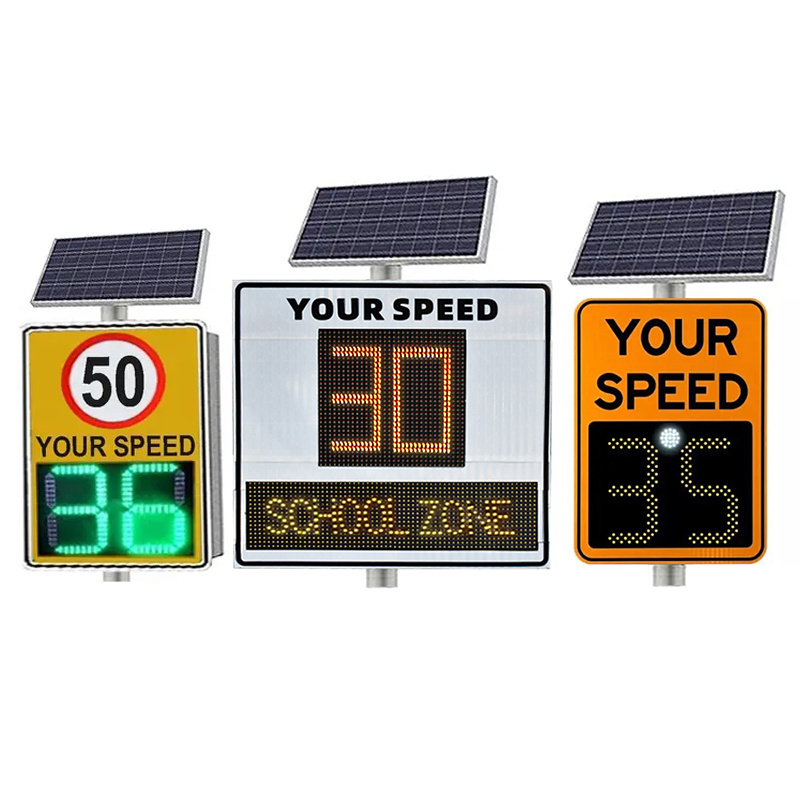 solar radar speed limit sign with holder outdoor LED radar traffic signs speed radar detector sign