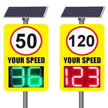 solar radar speed limit sign with holder outdoor LED radar traffic signs speed radar detector sign