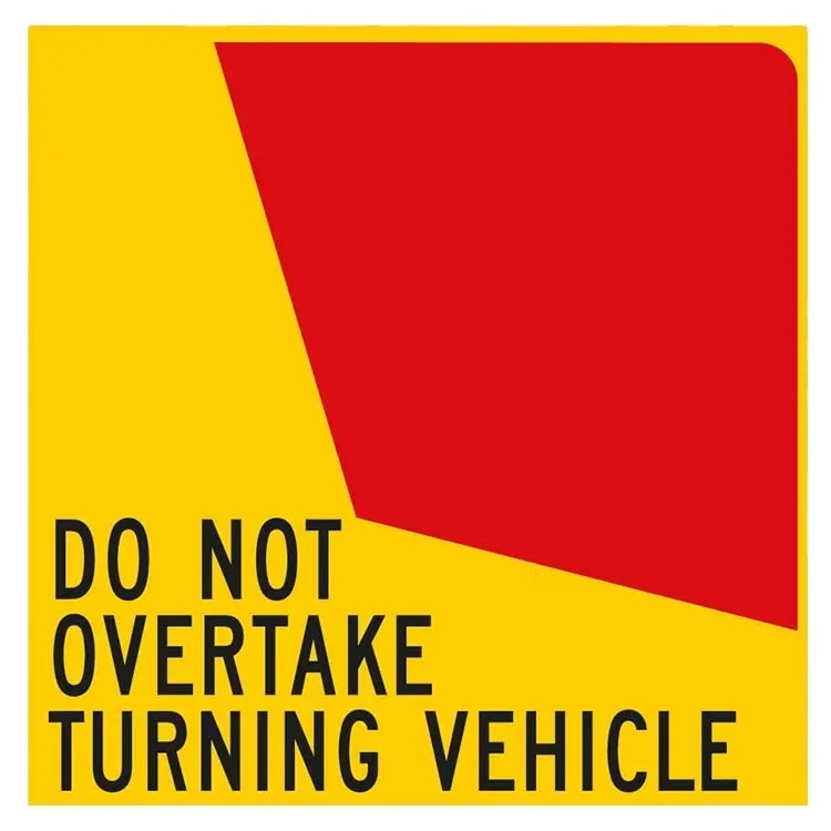 Truck Safety Warning signs Reflective Rear Marker Sticker Signs For Vehicle Do Not Overtake Turning Vehicle signs