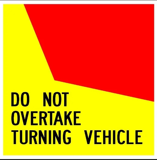 Truck Safety Warning signs Reflective Rear Marker Sticker Signs For Vehicle Do Not Overtake Turning Vehicle signs