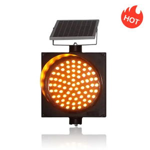 Factory Price High Brightness 300mm Solar Power Traffic Signal LED Products LED  Warning Light For Roadway