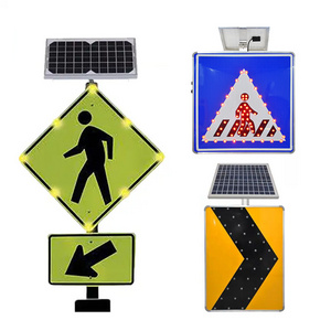 LED Aluminum Custom Safety signage Slow down sign Solar Pedestrian Crossing Sign,