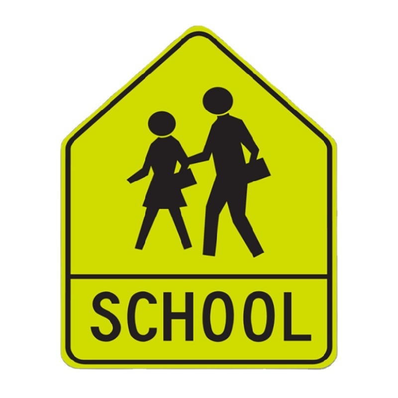 Traffic signs Pedestrian Crossing Symbol safety warning sign  aluminum School Zone Sign