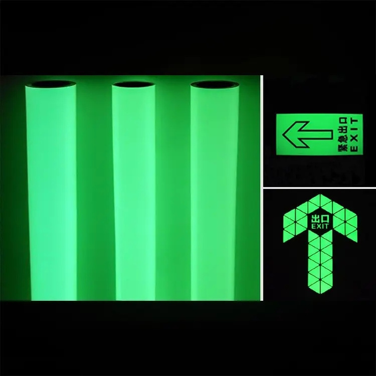 Luminous Film Photoluminescent Self Adhesive Vinyl Glow in the dark Vinyl Film luminous reflective tape