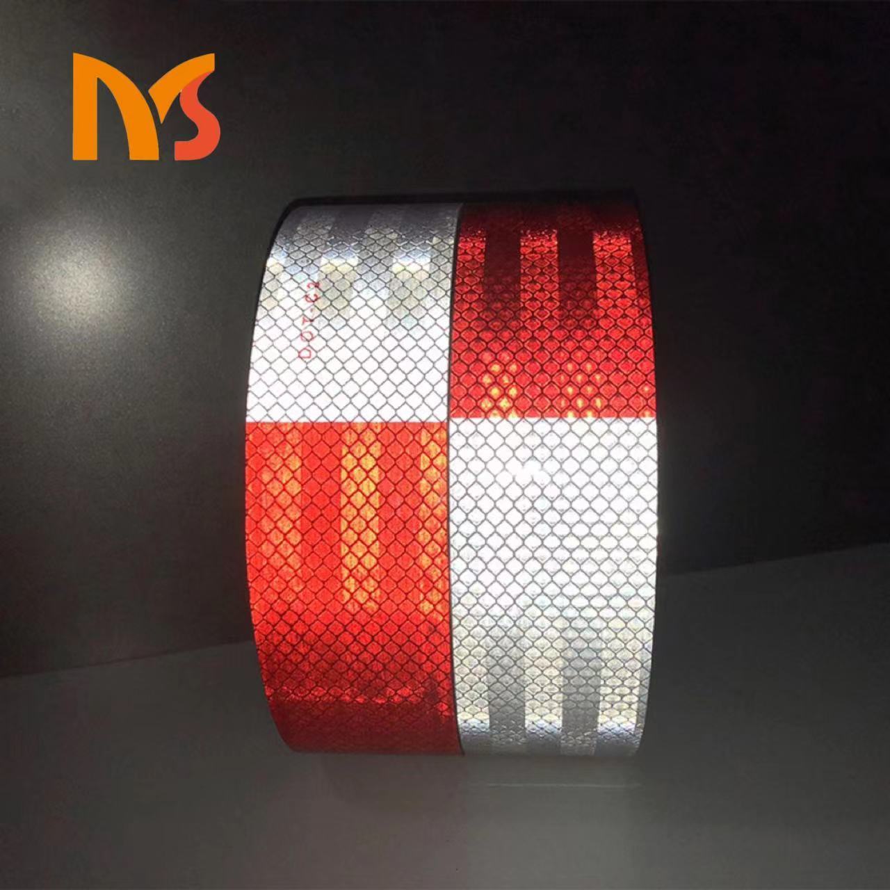 Safety Warning DOT-C2 Red And White Stickers Truck Conspicuous Mark Reflective Tape