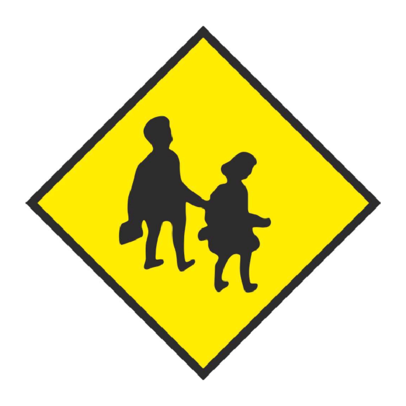 Traffic signs Pedestrian Crossing Symbol safety warning sign  aluminum School Zone Sign