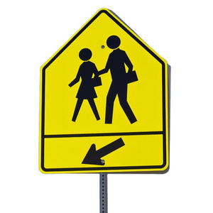 Traffic signs Pedestrian Crossing Symbol safety warning sign  aluminum School Zone Sign