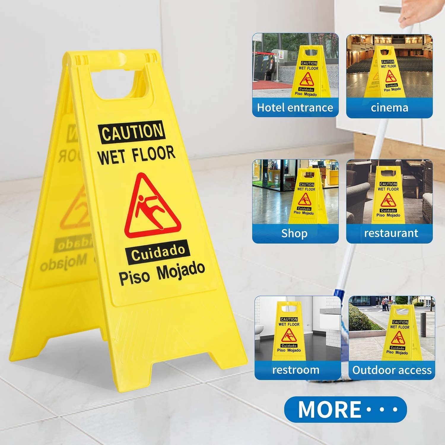 Simpli-Magic 79192 Wet Floor Caution Signs, Basic, Yellow, 1Pack