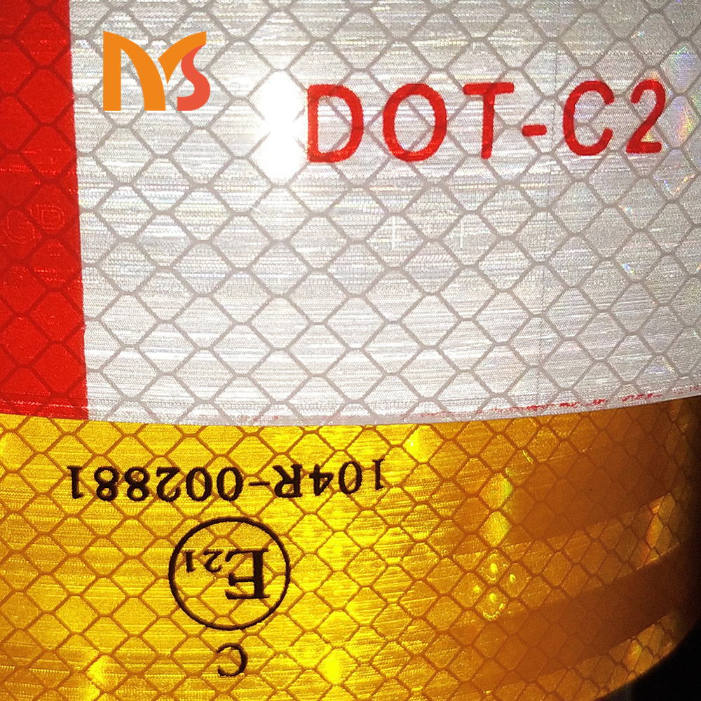 Safety Warning DOT-C2 Red And White Stickers Truck Conspicuous Mark Reflective Tape