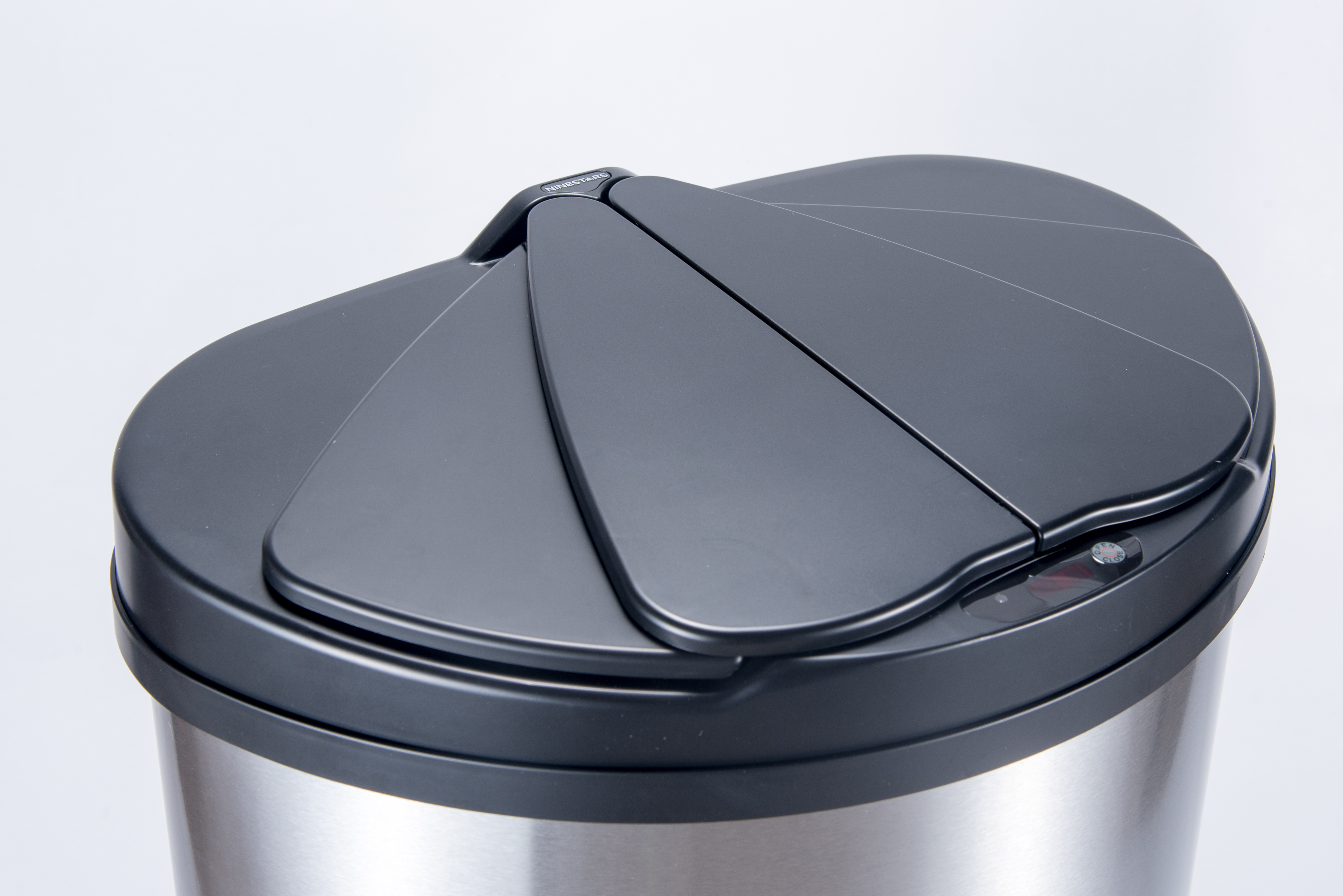 Sensor waste bin 47L Hot selling slide open touchless trash bin smart stainless steel can