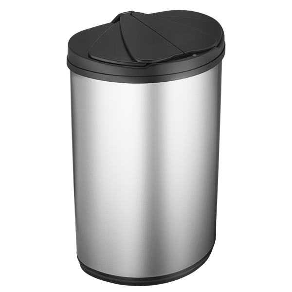 Sensor waste bin 47L Hot selling slide open touchless trash bin smart stainless steel can