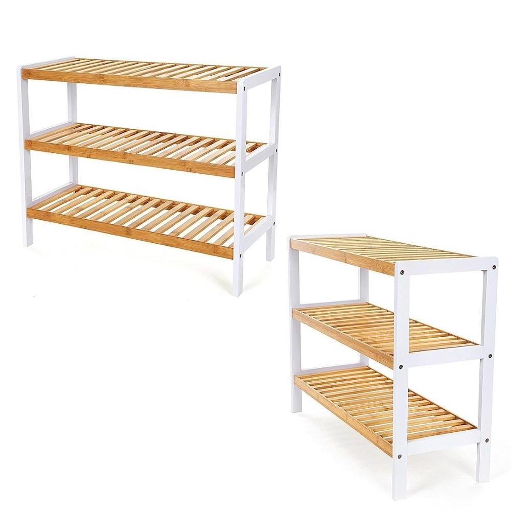 Totally Bamboo Shoe Rack 3-Tier Free Standing Entryway Home Storage Eco-friendly Shoe Organizer