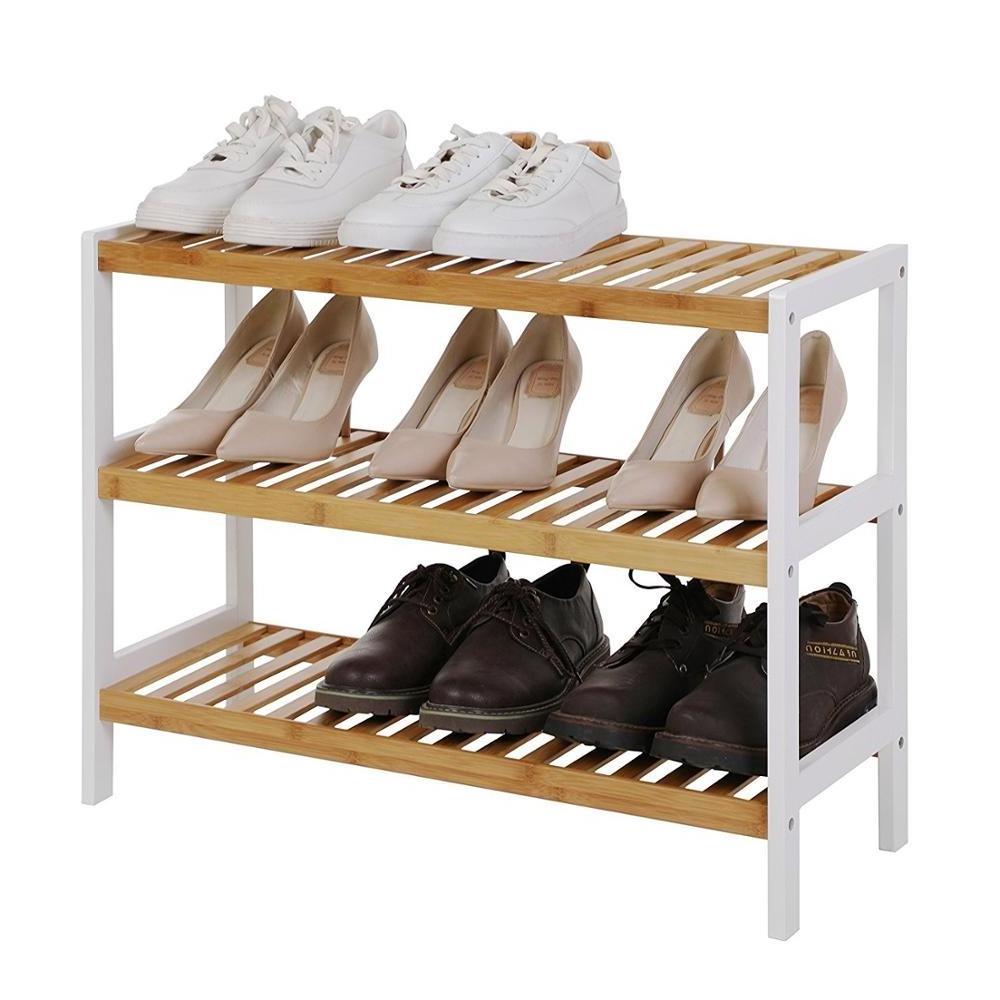 Totally Bamboo Shoe Rack 3-Tier Free Standing Entryway Home Storage Eco-friendly Shoe Organizer