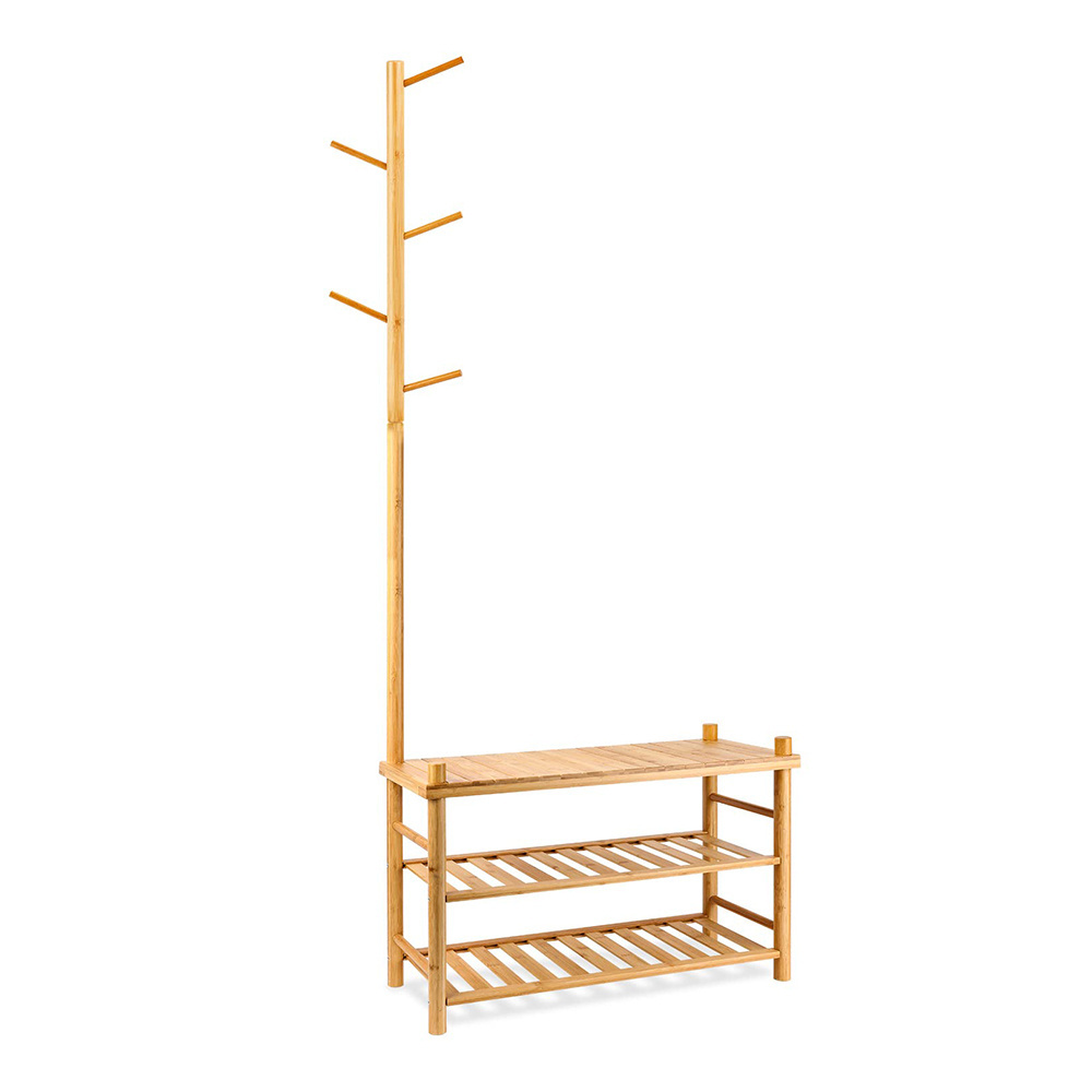 3 in 1 design multifunctional bamboo shoe rack independent bamboo shoe rack bench