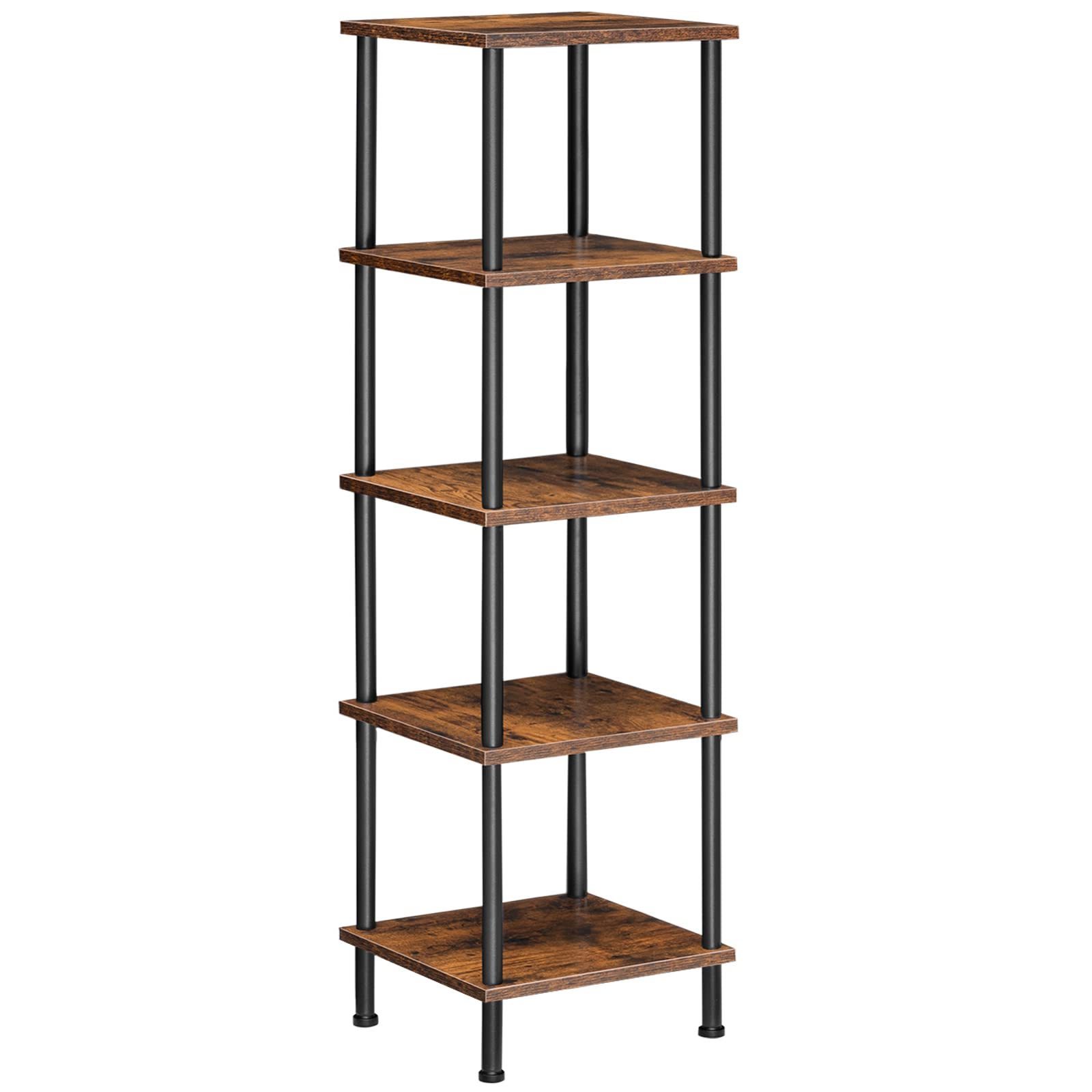 5 Tier Corner Shelf Stand Corner Square Rack Display Shelf, Tall Storage Plant Stand metal storage rack