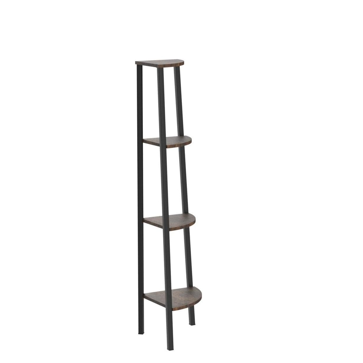 Wholesale Wooden 4 Tier Space Saving Corner Storage and Display Rack Shelf for Living Room Bathroom Kitchen