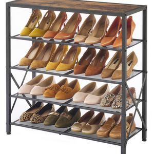 Factory Price Rustic Hallway Shoe 4-Tier Shoe Rack Industrial for Entryway