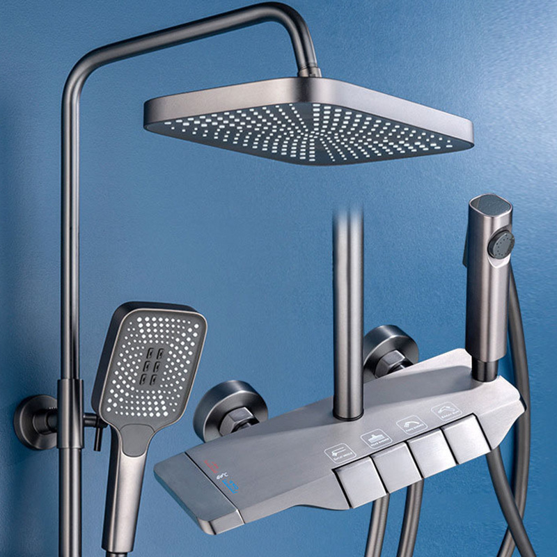 New Design Piano Keys Shower Head System Faucet Set Bathroom Thermostatic Shower Faucet Sets