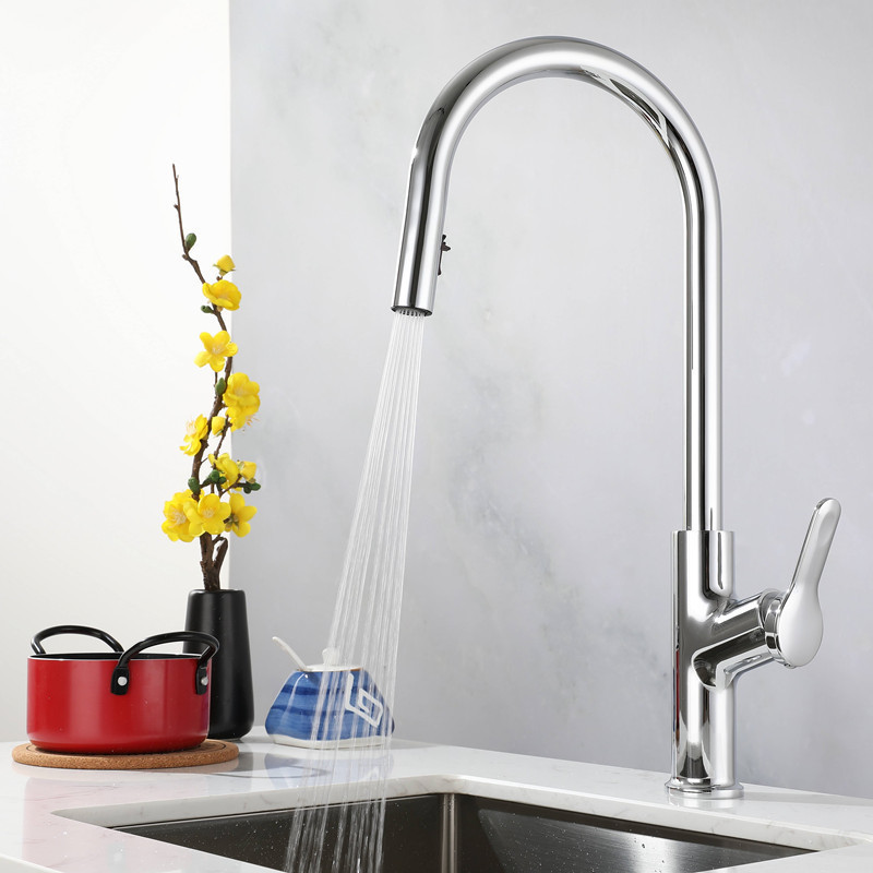 High Quality Hot Selling Fashionable Commercial Restaurant Flexible Sink Kitchen Faucet With Pull Down Spray Head