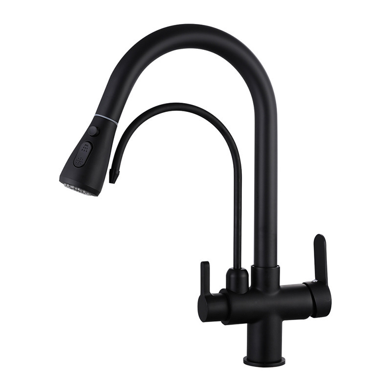 Kitchen Faucet With Filter Black And Gold High End Single Lever Kitchen Mixer Kitchen Sink Faucet