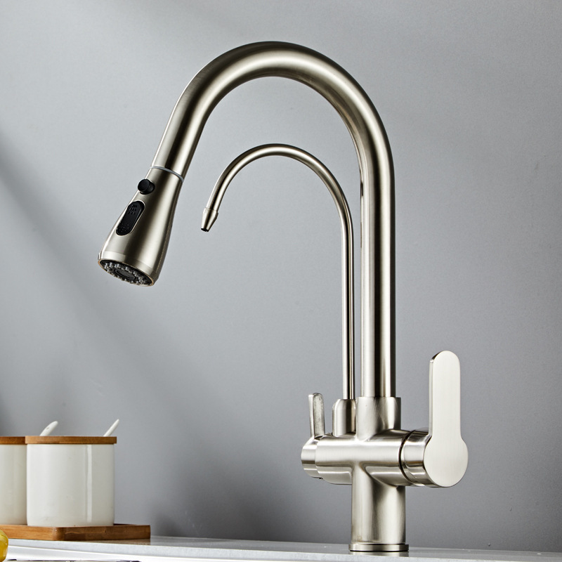 Kitchen Faucet With Filter Black And Gold High End Single Lever Kitchen Mixer Kitchen Sink Faucet