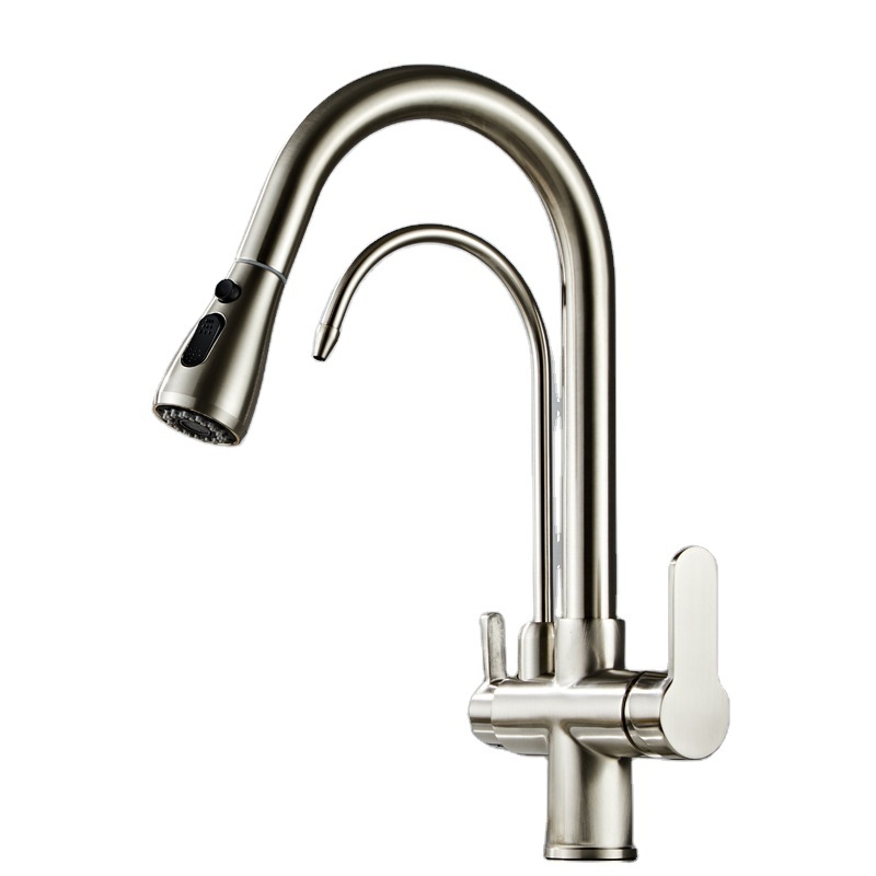 Brand New With Pull Down Sprayer-Kitchen Gold Kitchen Faucet Wall Mounted Kitchen Faucet