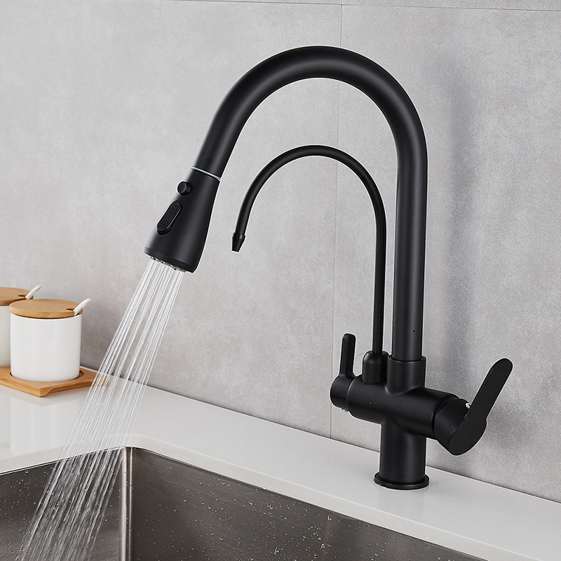 Brand New With Pull Down Sprayer-Kitchen Gold Kitchen Faucet Wall Mounted Kitchen Faucet