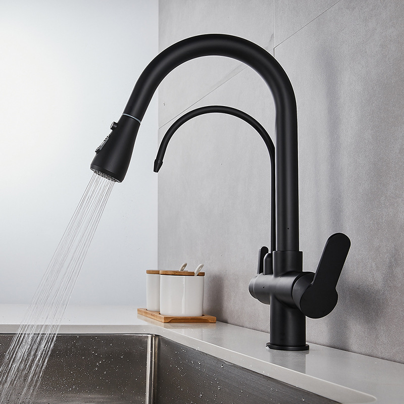 Brand New With Pull Down Sprayer-Kitchen Gold Kitchen Faucet Wall Mounted Kitchen Faucet