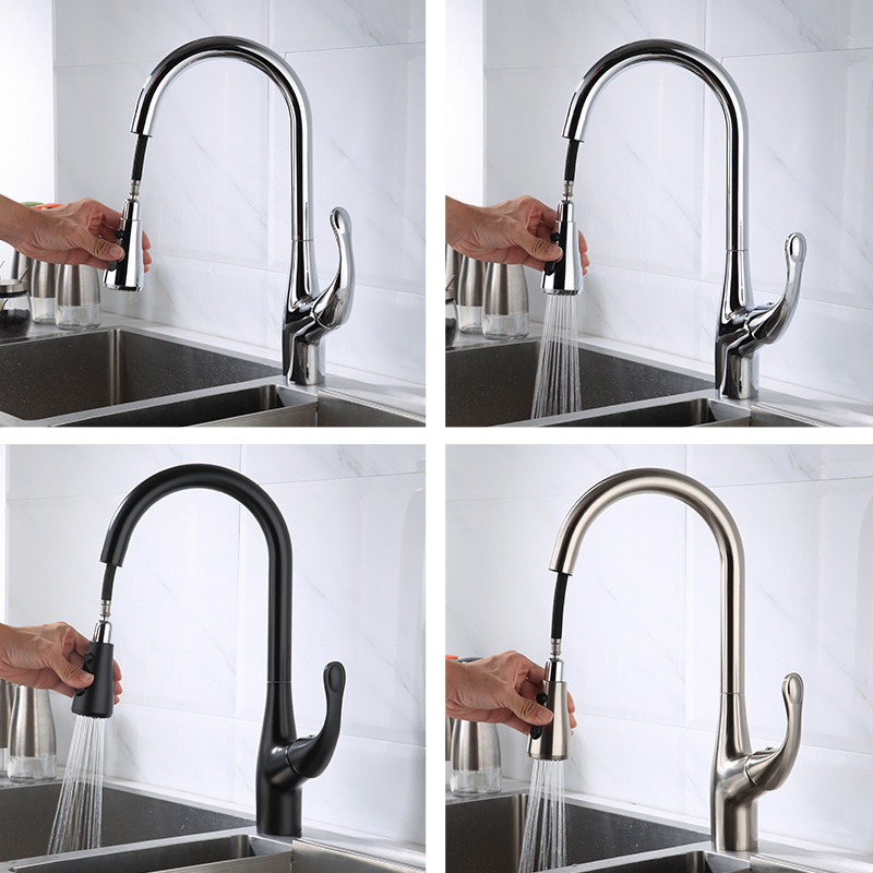 Modern one hole brass kitchen faucet style flexible connections durable kitchen faucet low profile small kitchen faucet