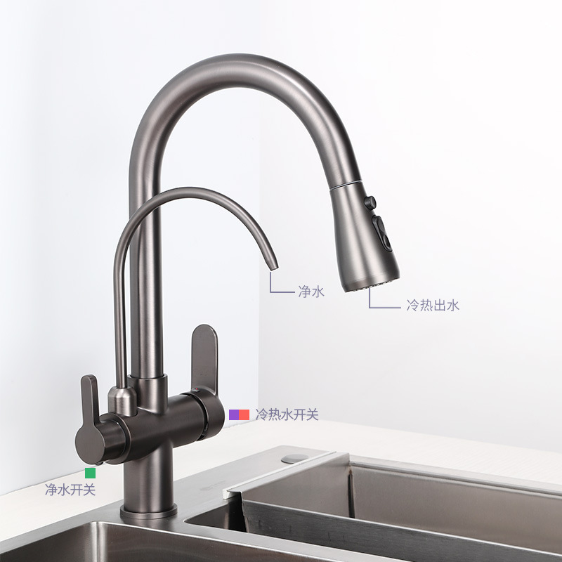 2023 faucet antique kitchen tap kitchen faucet with detachable hose pull out kitchen faucet waterfall