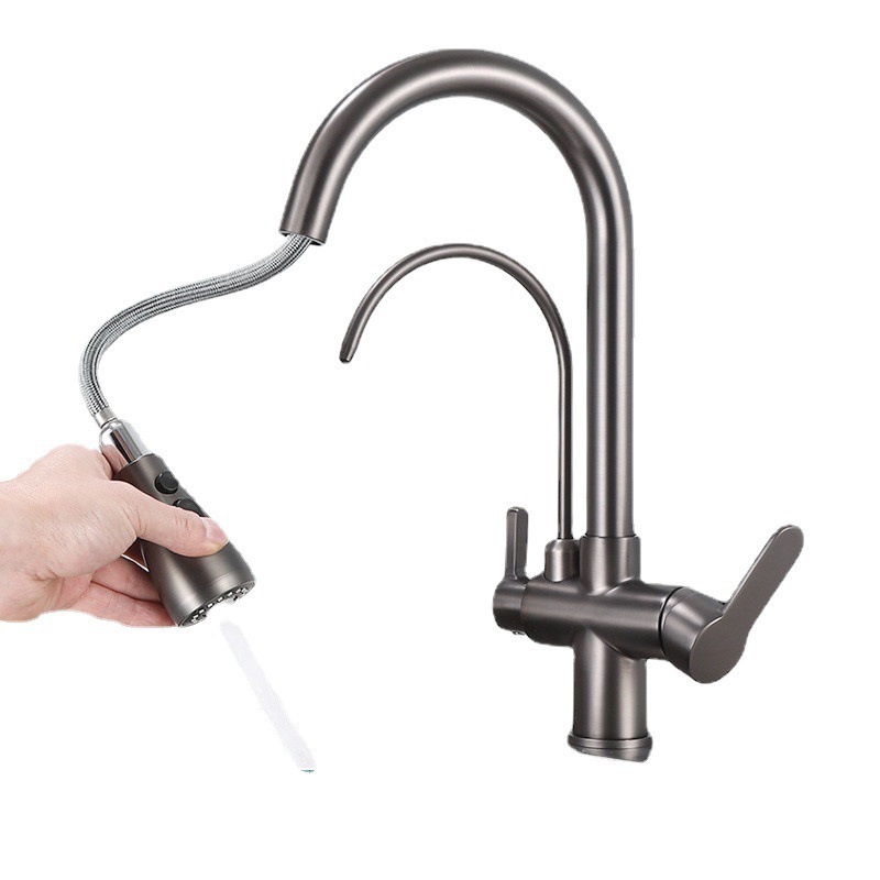 2023 faucet antique kitchen tap kitchen faucet with detachable hose pull out kitchen faucet waterfall