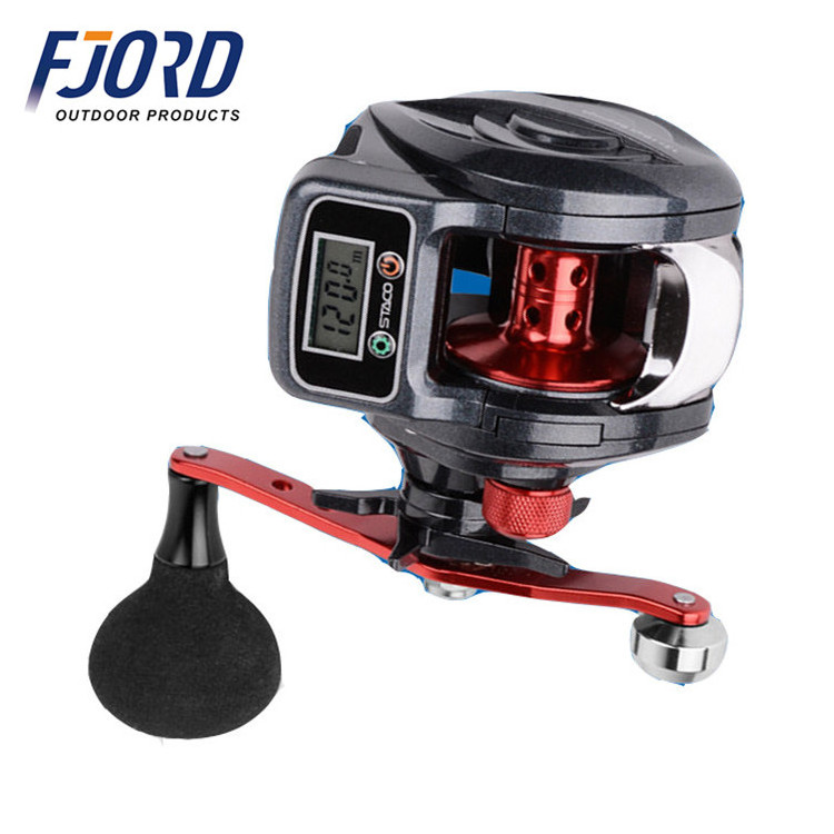 FJORD New LED line counter data display battery bait casting fishing reel