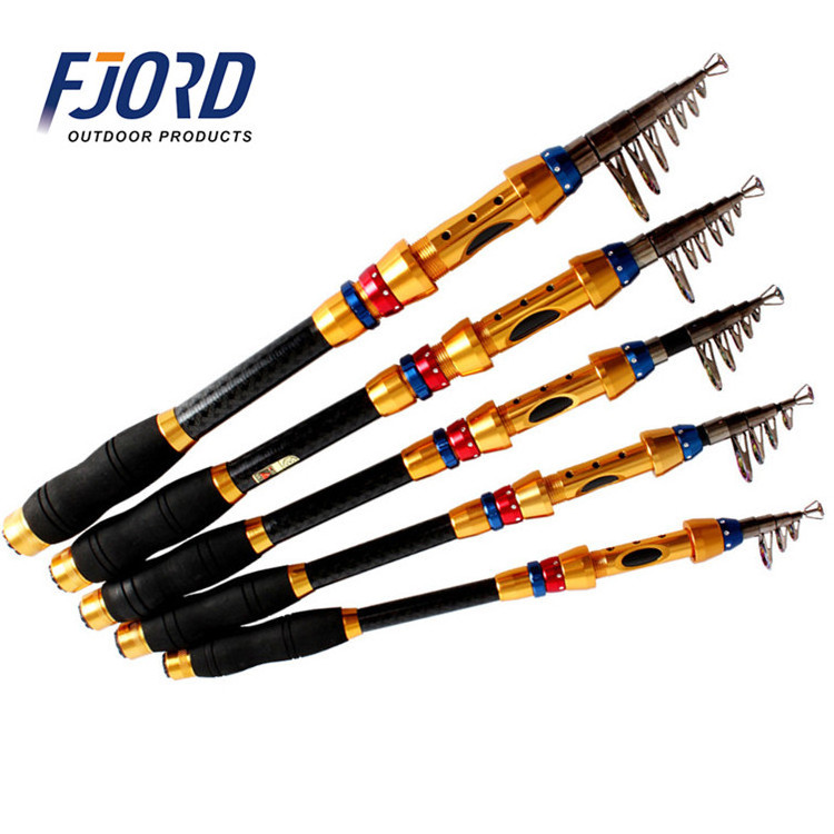 FJORD In stock 1.8m/2.1m/2.4m/2.7m/3.0m/3.6m carbon telescopic clothes fishing rod